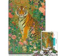 1000 Pieces for Teenagers Fantasy Tiger 1000 Piece Jigsaw Puzzles for Adults,Perfect for Game Nights, Colorful Toy for Home Gift 50x75cm