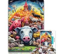 1000 Pieces for Teenagers Farm Animal 1000 Pieces Jigsaw Puzzles for Adults And Teens,Family Game Stress Reliever Difficult Challenge Great Gifts And Toys 26x38cm
