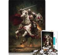 1000 Pieces for Teenagers Fighting Knight 1000 Piece Jigsaw Puzzles for Teenagers,Relax Games Is Ideal As A Gift for The Whole Family 26x38cm