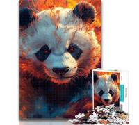 1000 Pieces for Teenagers Flame Panda Puzzles 1000 Pieces for Teenagers,Educational Game for Birthday, Chrismas for And 14 Years Old 50x75cm