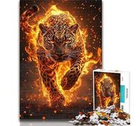 1000 Pieces for Teenagers Flame Tiger Jigsaw Puzzles 1000 Pieces for Adults Teens,Birthday Present, Gifts for And Age 14 26x38cm