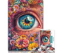 1000 Pieces for Teenagers Flower Eyes Jigsaw Puzzles for Adults,Challenging Game Toys for Is Ideal As A Gift for The Whole Family 50x75cm