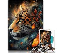 1000 Pieces for Teenagers Flower Leopard Jigsaw Puzzles for Teenagers 1000 Piece,Family Game Stress Reliever Difficult Challenge Secret Santa Gifts 50x75cm