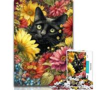 1000 Pieces for Teenagers Flowers And Cats 1000 Piece Jigsaw Puzzles for Adults,Toy Intellectual Game Artists Collection, Fine Art 26x38cm