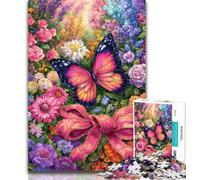 1000 Pieces for Teenagers Flowers Butterfly Jigsaw Puzzle 1000 Pieces for Adults,Educational Game Challenge Toy for Women And Men 26x38cm