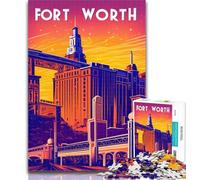 1000 Pieces for Teenagers Fort Worth 1000 Piece Jigsaw Puzzle for Adults And Teenagers,Educational Games Home Decoration Artists Collection, Fine Art 26x38cm