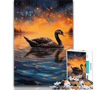 1000 Pieces for Teenagers Galaxy Black Swan Puzzles 1000 Pieces for Adults,Family Game Stress Reliever Difficult Challenge Great Gifts And Toys 75x50cm