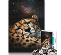 1000 Pieces for Teenagers Galaxy Cheetah Jigsaw Puzzles 1000 Pieces for Adults Teens,Relax Games Is Ideal As A Gift for The Whole Family 26x38cm