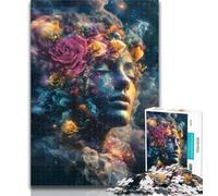 1000 Pieces for Teenagers Galaxy Flower Girl Adult Jigsaws 1000 Piece,Stress Reliever Difficult Challenge Unique Home Decor And Gifts 50x75cm