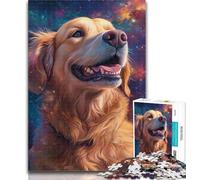 1000 Pieces for Teenagers Galaxy Golden Retriever 1000 Piece Jigsaw Puzzle for Adults Teens,Family Game Stress Reliever Difficult Challenge Great Gifts And Toys 50x75cm