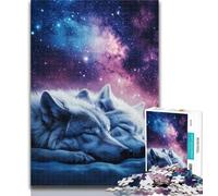 1000 Pieces for Teenagers Galaxy Wolf Jigsaw Puzzles for Teenagers 1000,Family Entertainment Toys Is Ideal As A Gift for The Whole Family 50x75cm