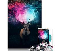 1000 Pieces for Teenagers Golden Horns Deer Puzzles 1000 Pieces for Adults,Family Game Stress Reliever Difficult Challenge Great Gifts And Toys (50x75cm)