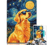 1000 Pieces for Teenagers Golden Retriever Under The Night Sky 1000 Pieces Jigsaw Puzzles For Teens And Adults,with Fully Interlocking Randomly Shaped Pieces for And 14 Years Old 26x38cm