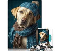 1000 Pieces for Teenagers Golden Retriever Wearing A Hat 1000 Piece Jigsaw Puzzles for Teenagers,Educational Games Home Decoration Artists Collection, Fine Art 50x75cm