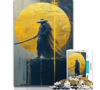 1000 Pieces for Teenagers Golden Samurai Ninja 1000 Piece Jigsaw Puzzles for Adults,Toy Intellectual Game Artists Collection, Fine Art 26x38cm