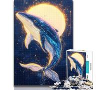 1000 Pieces for Teenagers Golden Whale Jigsaw Puzzles 1000 Pieces for Adults Teens,Wishlist with Santa Claus for Age 14 50x75cm