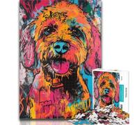 1000 Pieces for Teenagers Goldendoodle Dog 1000 Piece Jigsaw Puzzle for Adults Teens,Educational Games Home Decoration Artists Collection, Fine Art 26x38cm