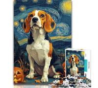 1000 Pieces for Teenagers Halloween Beagle Adult Jigsaws 1000 Piece,Stress Reliever Difficult Challenge Unique Home Decor And Gifts 26x38cm