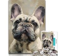 1000 Pieces for Teenagers Happy Bulldog Puzzles 1000 Pieces for Adults,Toy Intellectual Game Artists Collection, Fine Art 26x38cm