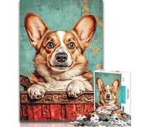 1000 Pieces for Teenagers Happy Corgi Puzzles 1000 Pieces for Adults,Toy Intellectual Game Artists Collection, Fine Art 50x75cm