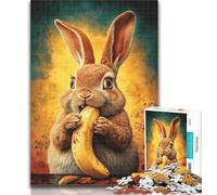 1000 Pieces for Teenagers Happy Rabbit Puzzles for Adults Teens 1000 Pieces,Stress Reliever Difficult Challenge Enhance Love between Couples 26x38cm