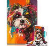 1000 Pieces for Teenagers Havanese Dog Puzzles 1000 Pieces for Adults,Stress Reliever Difficult Challenge Enhance Love between Couples 26x38cm