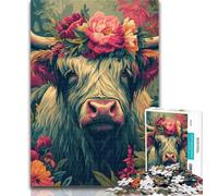 1000 Pieces for Teenagers Highland Cow 1000 Piece Jigsaw Puzzles for Adults,Educational Stress Relief Toy Great Gifts And Toys 50x75cm
