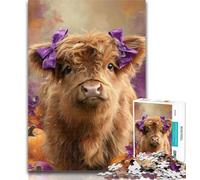 1000 Pieces for Teenagers Highland Cow Baby 1000 Piece Jigsaw Puzzle for Adults Teens,Family Game Stress Reliever Difficult Challenge Great Gifts And Toys 50x75cm