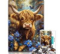 1000 Pieces for Teenagers Highland Yak 1000 Piece Jigsaw Puzzle for Adults Teens,Family Game Stress Reliever Difficult Challenge Great Gifts And Toys 26x38cm