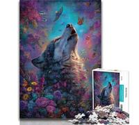 1000 Pieces for Teenagers Howling Wolf Oil Painting Jigsaw Puzzles 1000 Pieces for Adults Teens,Relax Games Is Ideal As A Gift for The Whole Family 50x75cm