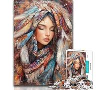 1000 Pieces for Teenagers Indian Princess 1000 Piece Jigsaw Puzzles for Teenagers,Stress Reliever Staycation Kill Time Funny Gift 26x38cm