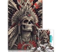 1000 Pieces for Teenagers Indian Skull Jigsaw Puzzle 1000 Pieces for Adults,Educational Game Challenge Toy for Women And Men 26x38cm