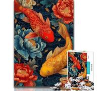 1000 Pieces for Teenagers Japanese Koi Jigsaw Puzzles for Adults,Challenging Game Toys for Is Ideal As A Gift for The Whole Family 26x38cm