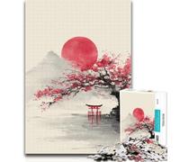 1000 Pieces for Teenagers Japanese Landscape Painting Jigsaws Puzzles 1000 Pieces for Teenagers Gifts,Educational Game Challenge Toy for Women And Men 26x38cm