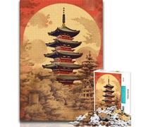 1000 Pieces for Teenagers Japanese Temple Landscape Adult Jigsaws 1000 Pieces Difficult,Toys Educational Games Stress Relieving Artists Collection, Fine Art (50x75cm)