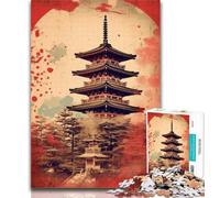 1000 Pieces for Teenagers Japanese Temple Landscape Jigsaw Puzzles 1000 Pieces for Adults Teens,Birthday Present, Gifts for And Age 14 26x38cm