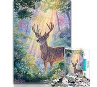 1000 Pieces for Teenagers Jungle Deer Jigsaw Puzzles for Teenagers,Toys Educational Games Stress Relieving Unique Home Decor And Gifts 50x75cm