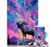 1000 Pieces for Teenagers Jungle Moose Puzzles 1000 Pieces for Adults,Stress Reliever Difficult Challenge Enhance Love between Couples 26x38cm