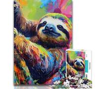 1000 Pieces for Teenagers Jungle Sloth Jigsaw Puzzles for Teenagers 1000 Pieces,Challenging Difficult with Fully Interlocking Randomly Shaped Pieces 26x38cm