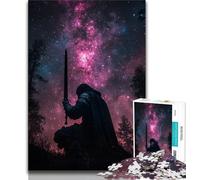 1000 Pieces for Teenagers Knight Under The Stars Jigsaws Puzzles 1000 Pieces for Adults Gifts,Present & Gift for Lovers Or Friends (26x38cm)