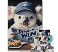1000 Pieces for Teenagers Koala Reading A Newspaper 1000 Piece Jigsaw Puzzles for Teenagers,Parent-child Interaction for Age 14 Years Up 50x75cm