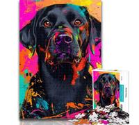 1000 Pieces for Teenagers Labrador Retriever Oil Painting 1000 Pieces Jigsaw Puzzle for Adults& Teens,DIY Birthday Gifts for Teens And Adults 50x75cm