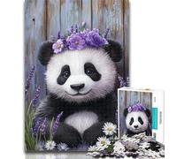 1000 Pieces for Teenagers Lavender Panda Adult Jigsaw Puzzles 1000,for Educational Game Challenge Toy Artists Collection, Fine Art 26x38cm