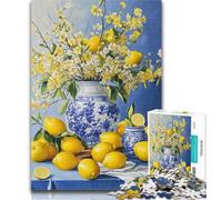1000 Pieces for Teenagers Lemon Oil Painting 1000 Piece Jigsaw Puzzles for Adults,Toy Intellectual Game Artists Collection, Fine Art 26x38cm