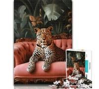 1000 Pieces for Teenagers Leopard Adult Jigsaw Puzzles 1000,for Educational Game Challenge Toy Artists Collection, Fine Art 50x75cm