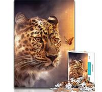 1000 Pieces for Teenagers Leopard Butterfly Puzzles 1000 Pieces for Adults,Educational Game Challenge Toy for Women And Men (26x38cm)