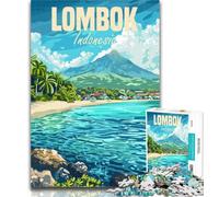 1000 Pieces for Teenagers Lombok Island Indonesia Jigsaws 1000 Pieces for Adults,Toys Educational Games Stress Relieving Artists Collection, Fine Art 75x50cm