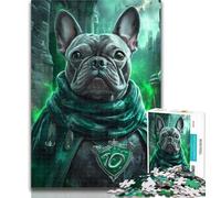 1000 Pieces for Teenagers Magic French Bulldog Adult Jigsaw Puzzles 1000,for Educational Game Challenge Toy Artists Collection, Fine Art 50x75cm