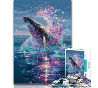 1000 Pieces for Teenagers Magical Whale Adult Jigsaw Puzzles 1000,for Educational Game Challenge Toy Artists Collection, Fine Art 26x38cm