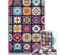 1000 Pieces for Teenagers Mandala Flower Collage 1000 Pieces Jigsaw Puzzle For Adults Teens,Toy Intellectual Game Artists Collection, Fine Art 50x75cm